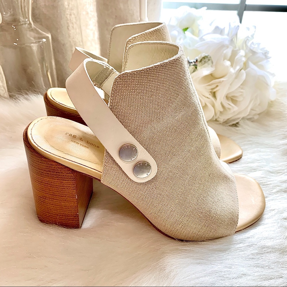 RAG & BONE LEIGH NATURAL OPEN TOE SANDALS SIZE 9 - Picture 3 of 16